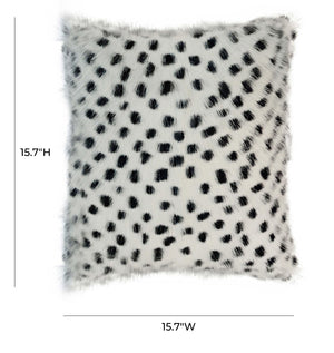 TOV Furniture Genuine Goatskin Throw Pillow - Luxe Black-Speckled Design for Elegant Home Decor & Comfort 16" TOV-C5724