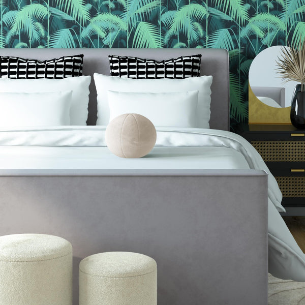 TOV Furniture Boba Velvet Ball Throw Pillow - Luxurious Round Accent for Sofas, Beds, and Reading Nooks, Cream TOV-C68170