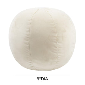 TOV Furniture Boba Velvet Ball Throw Pillow - Luxurious Round Accent for Sofas, Beds, and Reading Nooks, Cream TOV-C68170