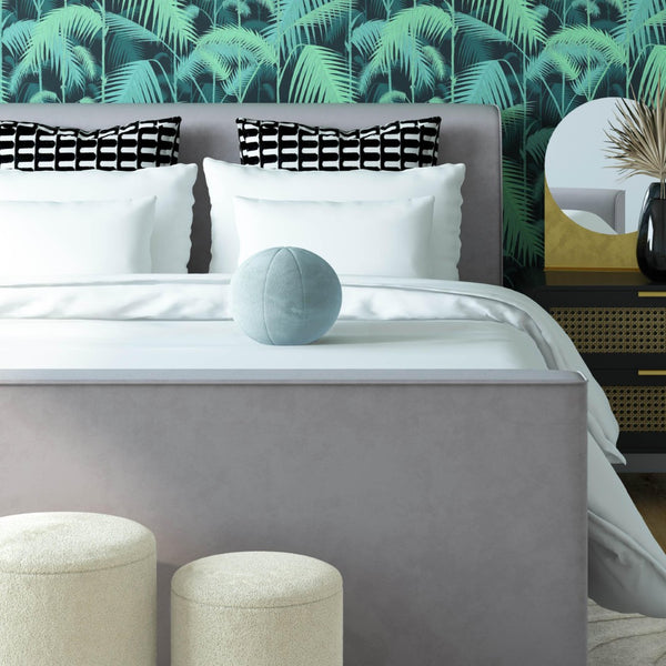 TOV Furniture Boba Velvet Ball Throw Pillow - Plush, Playful Accent for Cozy Living Spaces and Stylish Decor Sea Blue / Small TOV-C68171