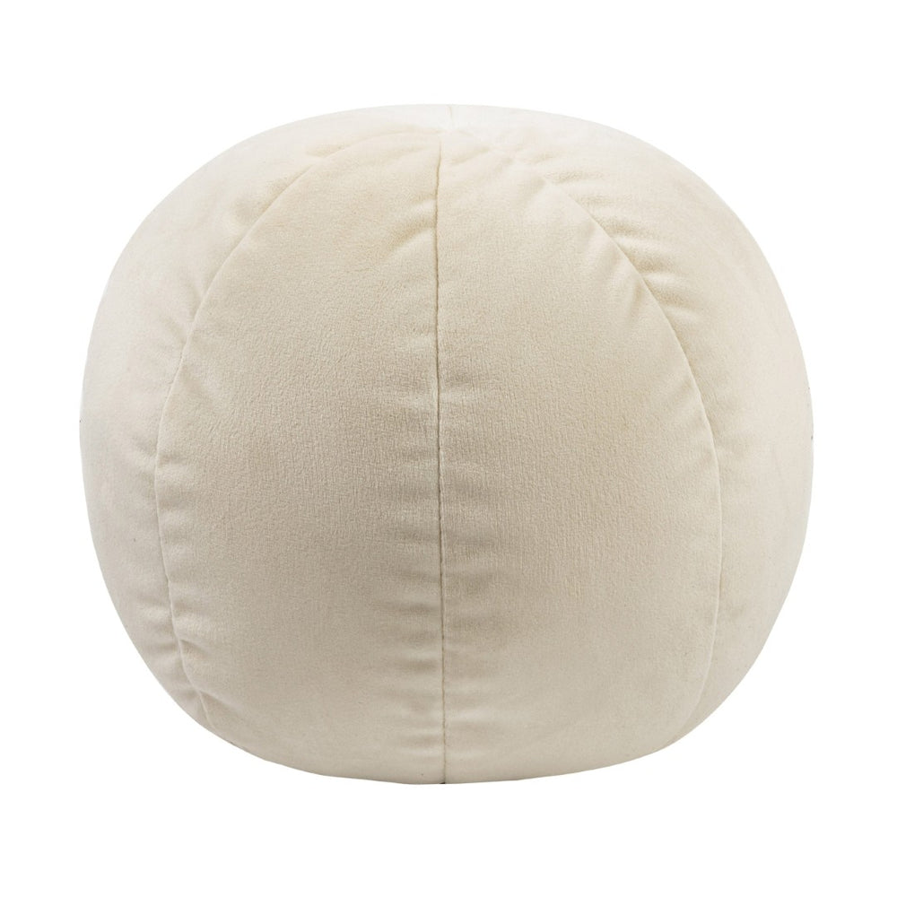 TOV Furniture Boba Velvet Ball Throw Pillow - Plush, Playful Accent for Cozy Living Spaces and Stylish Decor Cream / Large TOV-C68173