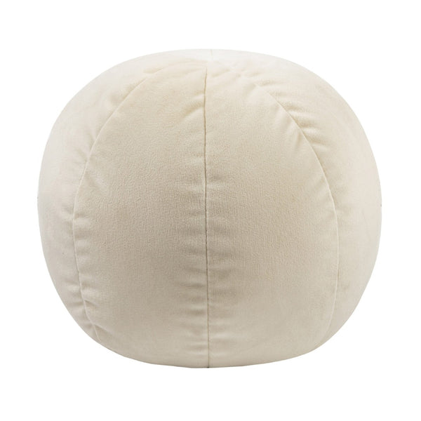 TOV Furniture Boba Velvet Ball Throw Pillow - Plush, Playful Accent for Cozy Living Spaces and Stylish Decor Cream / Large TOV-C68173