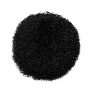 TOV Furniture New Zealand 16" Sheepskin Round Throw Pillow - Luxurious Comfort for Modern and Rustic Interiors Black TOV-C68254