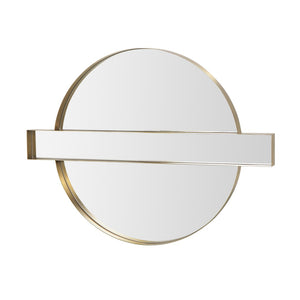 TOV Furniture Carri 30"x39" Art Deco Gold Round Wall Mirror – Vintage Glamour for Entryways & Living Rooms TOV-C68606