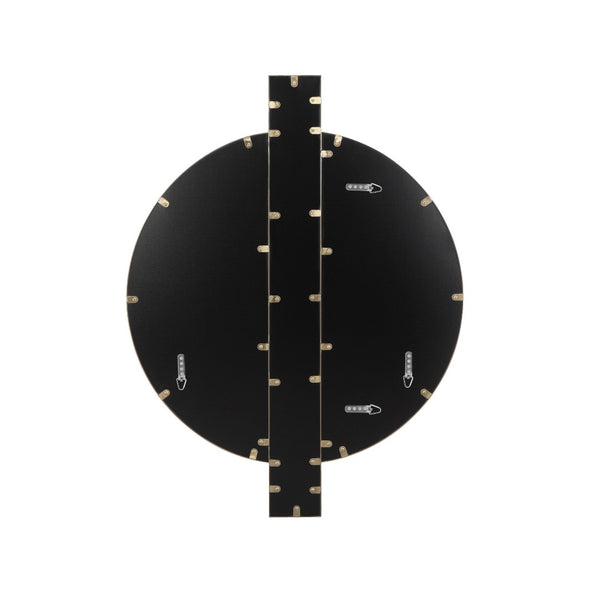 TOV Furniture Carri 30"x39" Art Deco Gold Round Wall Mirror – Vintage Glamour for Entryways & Living Rooms TOV-C68606
