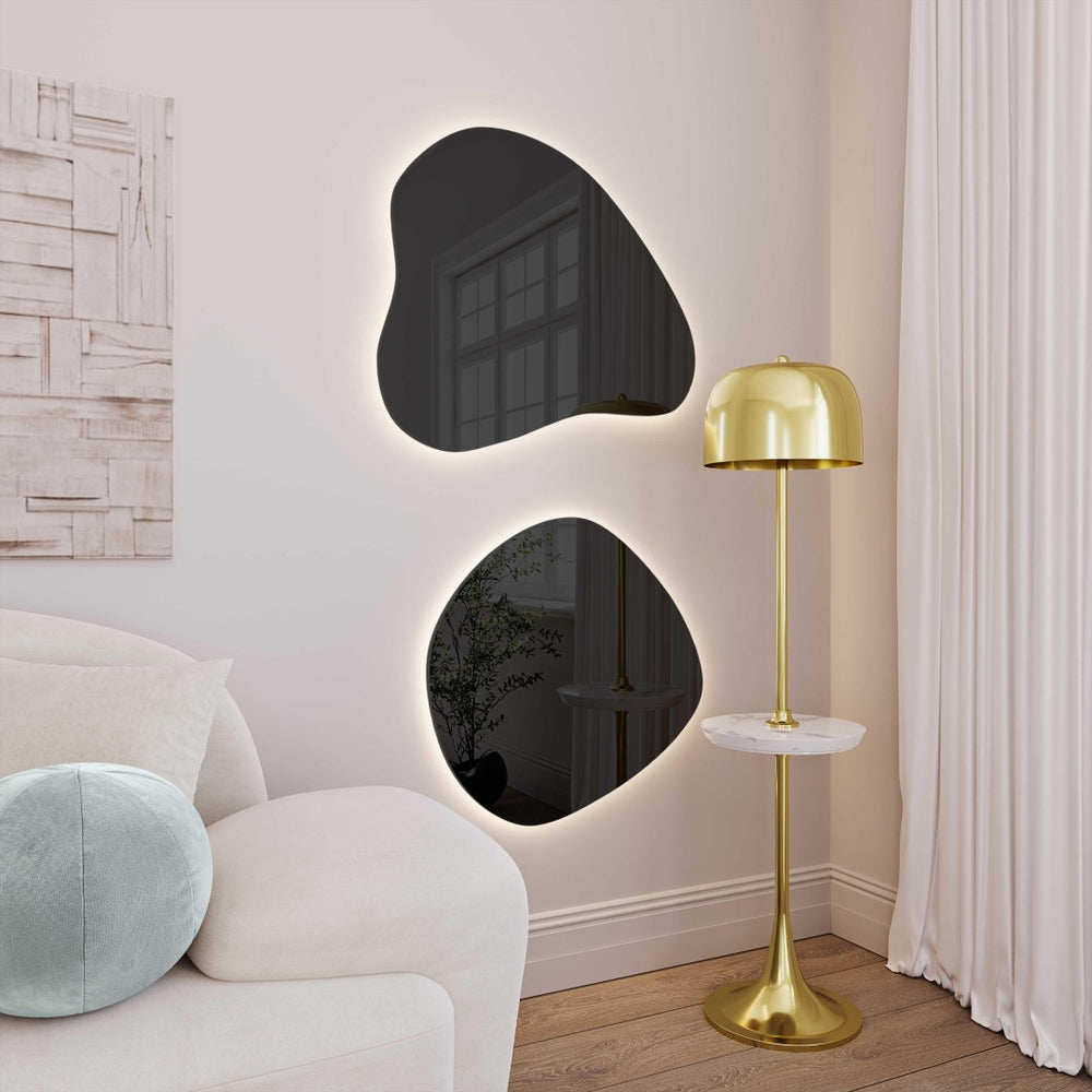 TOV Furniture Phoebe 26" LED Teardrop Wall Mirror - Chic Battery-Powered Accent for Modern Spaces & Easy Installation TOV-C68792