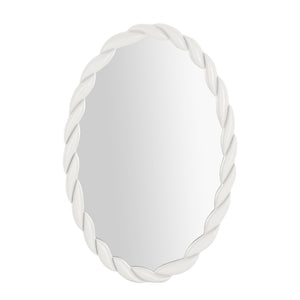 TOV Furniture Agnes Elegant Oval Wall Mirror with Matte Rope Frame - Stylish Home Décor for Any Room Cream TOV-C68812