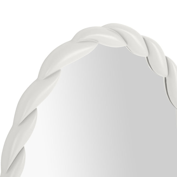 TOV Furniture Agnes Elegant Oval Wall Mirror with Matte Rope Frame - Stylish Home Décor for Any Room Cream TOV-C68812