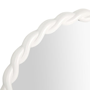 TOV Furniture Agnes Playful 31.7" Round Wall Mirror with Handcrafted Rope Trim - Elegant Focal Point for Any Room Cream TOV-C68813