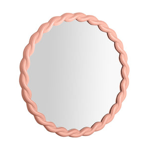 TOV Furniture Agnes Playful 31.7" Round Wall Mirror with Handcrafted Rope Trim - Elegant Focal Point for Any Room Mauve TOV-C68815