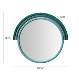 Lally Aqua Velvet Round Wall Mirror TOV-C68834 TOV Furniture
