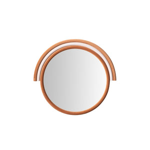 TOV Furniture Lally Velvet Round Wall Mirror - Handmade Luxe Design for Bedrooms, Entryways, and Living Rooms Terracotta TOV-C68836