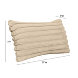 Furry Taupe Vegan Fur Rectangular Accent Pillow TOV-C68932 TOV Furniture