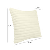 Furry Cream Vegan Fur Square Accent Pillow TOV-C68933 TOV Furniture