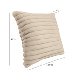 Furry Taupe Vegan Fur Square Accent Pillow TOV-C68934 TOV Furniture