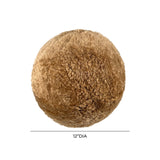 New Zealand Brown Genuine Sheepskin 12" Ball Pillow TOV-C68979 TOV Furniture