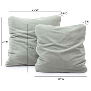 TOV Furniture Tipsy Upcycled Chenille Square Floppy Throw Pillow - Cozy Handmade Accent for Stylish Living Spaces Mint Green / 20" x 20" TOV-C69142