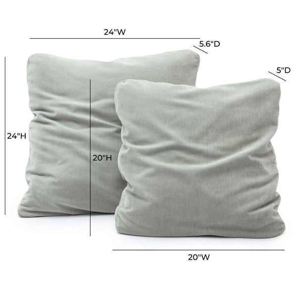 TOV Furniture Tipsy Upcycled Chenille Square Floppy Throw Pillow - Cozy Handmade Accent for Stylish Living Spaces Mint Green / 20" x 20" TOV-C69142