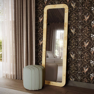 TOV Furniture Pouch Chenille Ottoman - Luxuriously Soft Handcrafted Accent with Timeless Design for Any Space Mint Green TOV-OC69234