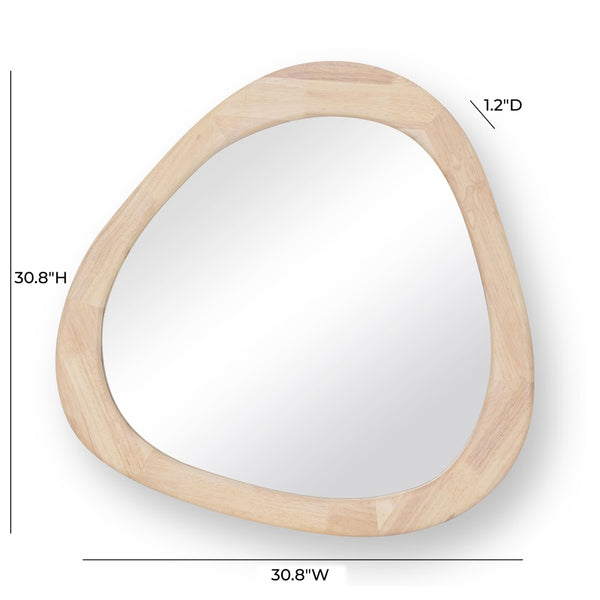 TOV Furniture Klaryss 31" Triangular Wall Mirror - Sculptural Natural Wood Design for Modern & Eclectic Spaces TOV-C69190