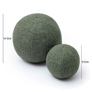 TOV Furniture Boba Textured Sphere Throw Pillow - Luxurious Chenille Accent for Stylish Decor & Comfort Forest Green / Small TOV-C69263