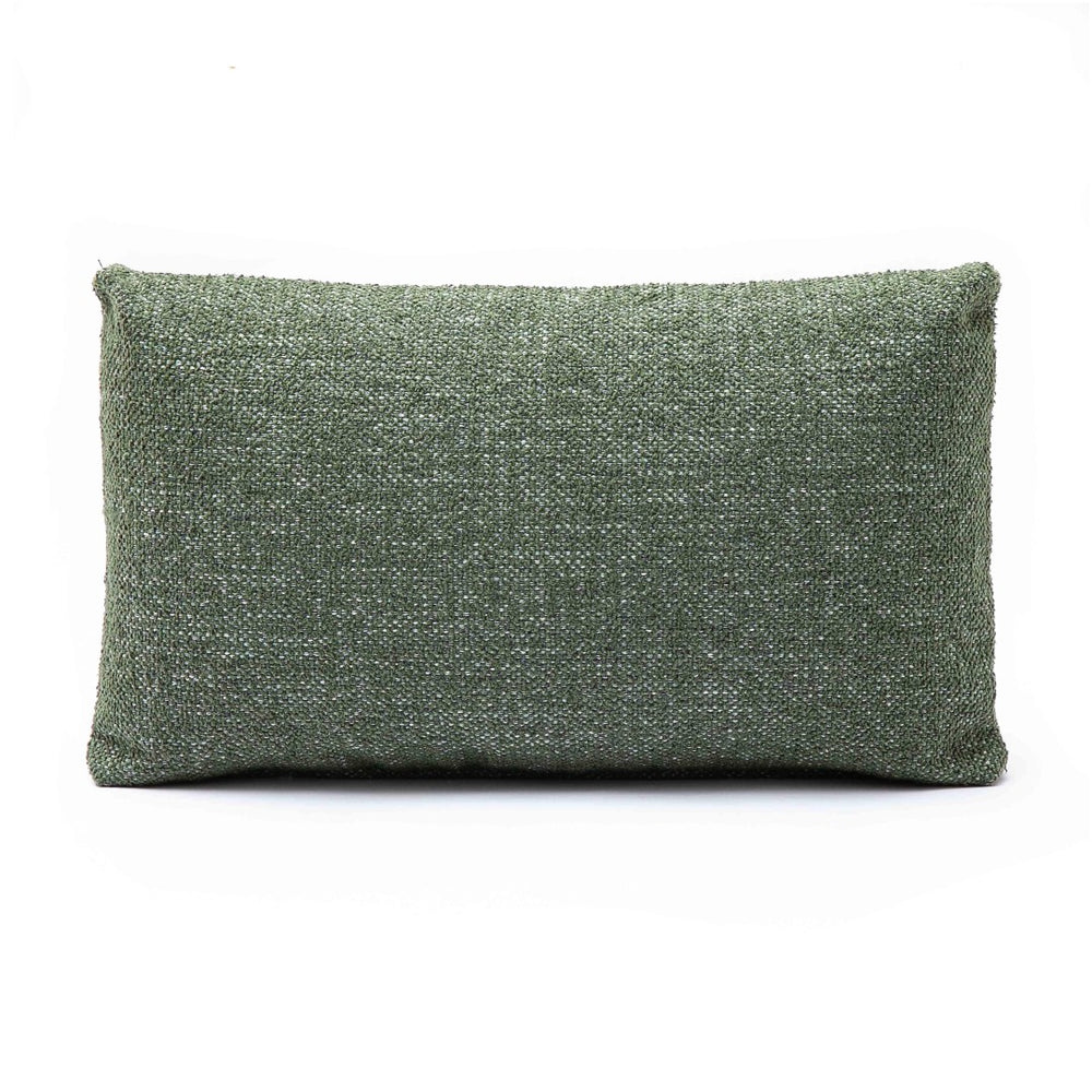 TOV Furniture Malolo Green Basketweave Rectangular Throw Pillow Cover – Soft Chenille for Cozy Living Spaces With Insert TOV-C69266