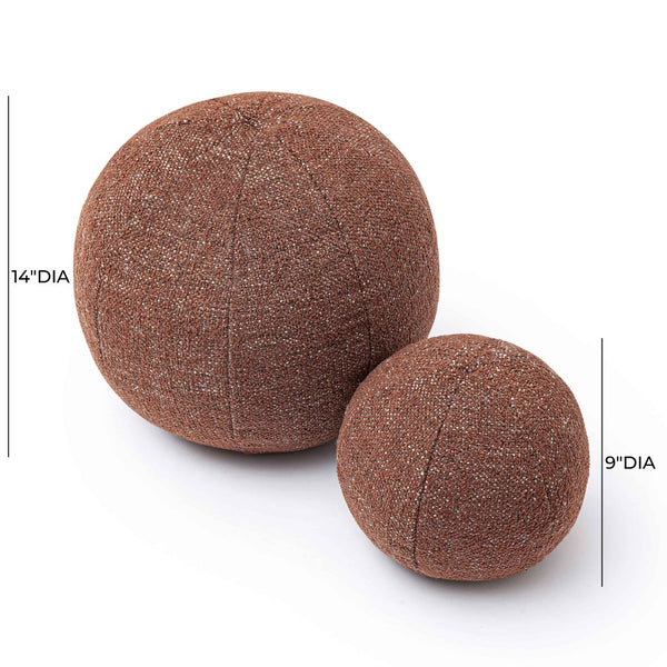 TOV Furniture Boba Textured Sphere Throw Pillow - Luxurious Chenille Accent for Stylish Decor & Comfort Red / Large TOV-C69267