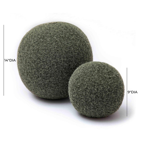 TOV Furniture Boba Long Mohair Ball Pillow - Plush Decorative Accent for Cozy Living Spaces and Modern Decor Green / Large TOV-C69269