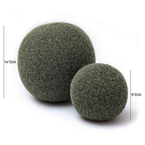 TOV Furniture Boba Long Mohair Ball Pillow - Plush Decorative Accent for Cozy Living Spaces and Modern Decor Green / Small TOV-C69270