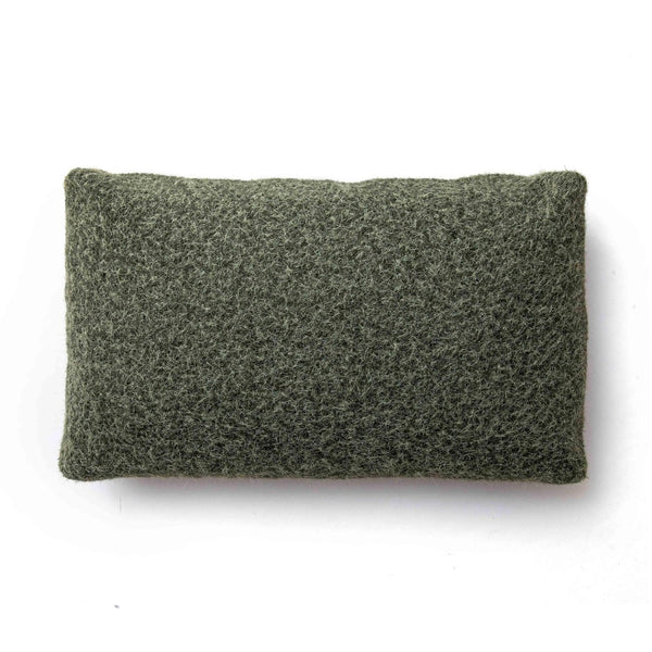 TOV Furniture Malolo 20"X12" Long Mohair Rectangular Vegan-Down Throw Pillow Cover for Cozy Living Spaces Green / With Insert TOV-C69271