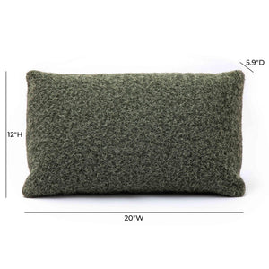 TOV Furniture Malolo 20"X12" Long Mohair Rectangular Vegan-Down Throw Pillow Cover for Cozy Living Spaces Green / With Insert TOV-C69271