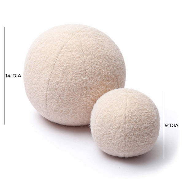 TOV Furniture Boba Long Mohair Ball Pillow - Plush Decorative Accent for Cozy Living Spaces and Modern Decor Rose/Tan / Small TOV-C69273