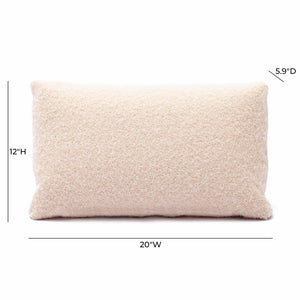 TOV Furniture Malolo 20"X12" Long Mohair Rectangular Vegan-Down Throw Pillow Cover for Cozy Living Spaces Rose/Tan / With Insert TOV-C69274