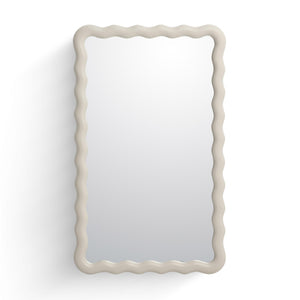 TOV Furniture Faire Cream Squiggle Rectangular Wall Mirror - Modern Sculptural Decor for Entryway & Living Rooms TOV-C69308