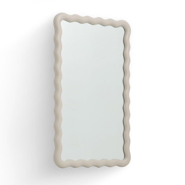 TOV Furniture Faire Cream Squiggle Rectangular Wall Mirror - Modern Sculptural Decor for Entryway & Living Rooms TOV-C69308