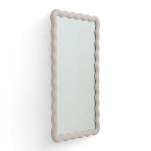 TOV Furniture Faire Cream Squiggle Rectangular Wall Mirror - Modern Sculptural Decor for Entryway & Living Rooms TOV-C69308