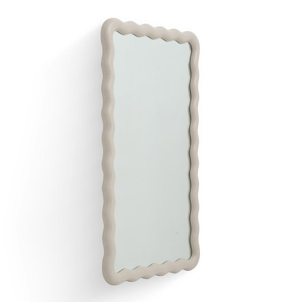 TOV Furniture Faire Cream Squiggle Rectangular Wall Mirror - Modern Sculptural Decor for Entryway & Living Rooms TOV-C69308