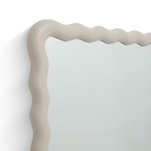 TOV Furniture Faire Cream Squiggle Rectangular Wall Mirror - Modern Sculptural Decor for Entryway & Living Rooms TOV-C69308