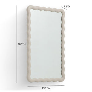 TOV Furniture Faire Cream Squiggle Rectangular Wall Mirror - Modern Sculptural Decor for Entryway & Living Rooms TOV-C69308