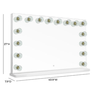 TOV Furniture Lola Vanity Mirror - Hollywood Glamour with LED Lights for Flawless Makeup and Grooming Experience Large TOV-C69309