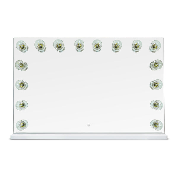 Tov Furniture Lola Jumbo Vanity Mirror: Experience Hollywood Glamour With Smart Touch Controls For Effortless Beauty Mirror Aluminum,Glass,Mdf Tov-c69309