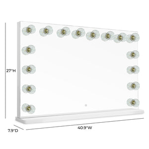 Tov Furniture Lola Jumbo Vanity Mirror: Experience Hollywood Glamour With Smart Touch Controls For Effortless Beauty Mirror Aluminum,Glass,Mdf Tov-c69309