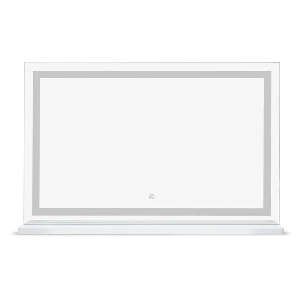 Tov Furniture Lola Jumbo Vanity Mirror: Experience Hollywood Glamour With Smart Touch Controls For Effortless Beauty Mirror Aluminum,Glass,Mdf Tov-c69311