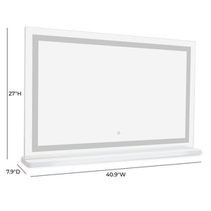 Tov Furniture Lola Jumbo Vanity Mirror: Experience Hollywood Glamour With Smart Touch Controls For Effortless Beauty Mirror Aluminum,Glass,Mdf Tov-c69311