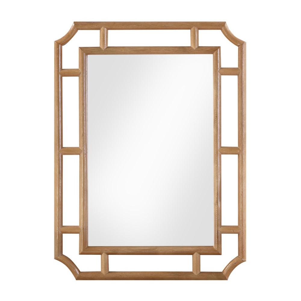 TOV Furniture Cienna Natural Rattan Wall Mirror 24"x32" - Handmade Coastal Elegance for Any Room Decor TOV-C69357