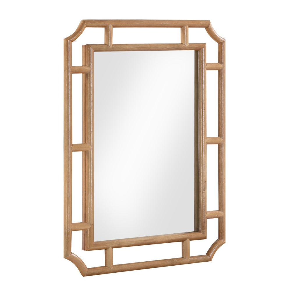 TOV Furniture Cienna Natural Rattan Wall Mirror 24"x32" - Handmade Coastal Elegance for Any Room Decor TOV-C69357