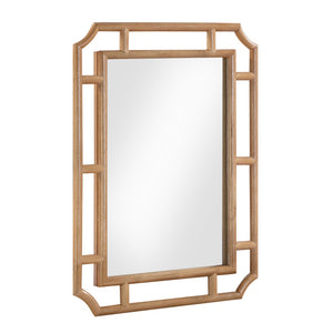 TOV Furniture Cienna Natural Rattan Wall Mirror 24"x32" - Handmade Coastal Elegance for Any Room Decor TOV-C69357