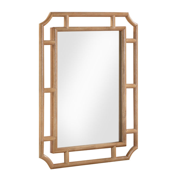 TOV Furniture Cienna Natural Rattan Wall Mirror 24"x32" - Handmade Coastal Elegance for Any Room Decor TOV-C69357