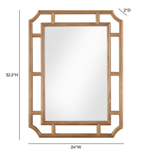 TOV Furniture Cienna Natural Rattan Wall Mirror 24"x32" - Handmade Coastal Elegance for Any Room Decor TOV-C69357