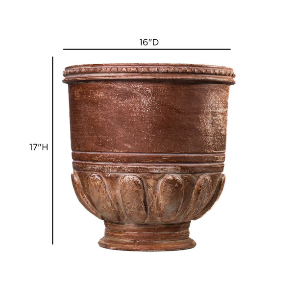 TOV Furniture Visha Grecian Terracotta Vase - Hand-Finished Artisanal Decor for Organic Home Styling & Accents TOV-C80024